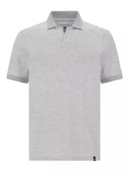 Рубашка-поло из высокоэффективного пике S.Caf Boggi Milano, серый