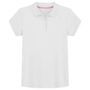 Рубашка-поло IZOD с короткими рукавами для девочек 4–18 лет стандартного и большого размера, белый
