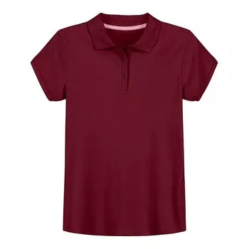 Рубашка-поло IZOD с короткими рукавами для девочек 4–18 лет стандартного и большого размера, цвет Burgundy