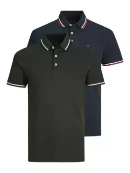Рубашка-поло Jack & Jones "JJEPAULOS POLO SS 2PK MP NOOS", синий