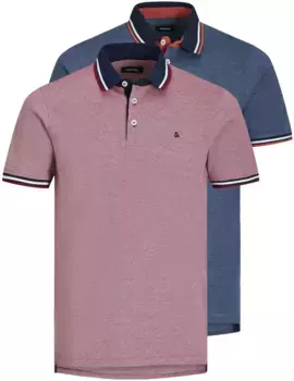 Рубашка-поло Jack & Jones "JJEPAULOS POLO SS 2PK MP NOOS", цвет Rio Red