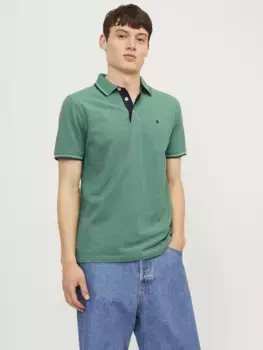 Рубашка-поло Jack & Jones "JJEPAULOS POLO SS NOOS", цвет Deep Teal Detail:Play