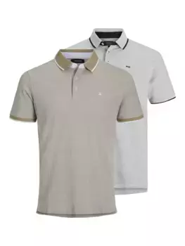 Рубашка-поло Jack & Jones "JJEPAULOS POLO SS 2PK MP NOOS", цвет Crockery