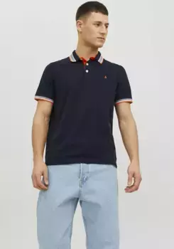 Рубашка-поло Jack & Jones "JJEPAULOS POLO SS NOOS", синий