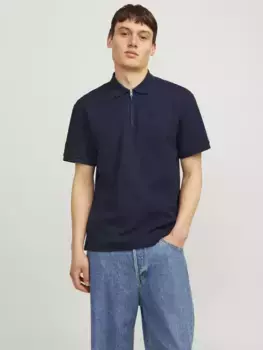 Рубашка-поло Jack & Jones "JPRCCJOHNNY ПОЛОВИННАЯ МОЛНИЯ SS POLO SN", цвет Night Sky