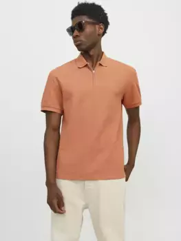 Рубашка-поло Jack & Jones "JPRCCJOHNNY ПОЛОВИННАЯ МОЛНИЯ SS POLO SN", цвет Sunburn