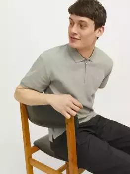 Рубашка-поло Jack & Jones "JPRCCJOHNNY ПОЛОВИННАЯ МОЛНИЯ SS POLO SN", цвет Abbey Stone