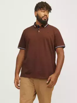 Рубашка-поло Jack & Jones PlusSize "JJEPAULOS POLO SS NOOS PLS", цвет Mocha Bisque