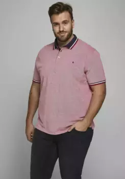 Рубашка-поло Jack & Jones PlusSize "Paulus Polo", до размера 6XL, красный