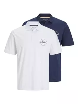 Рубашка поло JACK & JONES Shirt JJForest, цвет navy/white