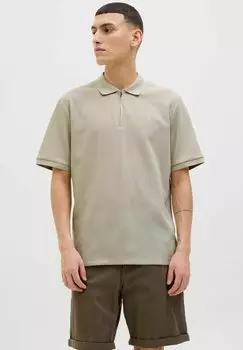 Рубашка поло JJEAUSTIN ZIP Jack & Jones, бежевый