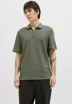 Рубашка поло JJEAUSTIN ZIP Jack & Jones, зеленый