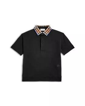 Рубашка-поло Johane с клетчатым воротником для мальчиков Burberry — Little Kid, Big Kid, черный