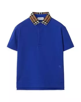 Рубашка-поло Johane с клетчатым воротником для мальчиков Burberry — Little Kid, Big Kid, синий
