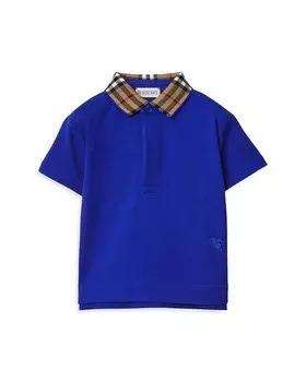 Рубашка-поло Johane в клетку для мальчиков Burberry — для малышей, синий