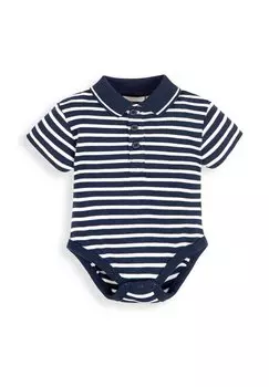 Рубашка-поло JoJo Maman Bb, темно-синий/бежевый в полоску