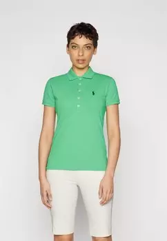 Рубашка поло JULIE SLIM SHORT SLEEVE Polo Ralph Lauren, оливковый