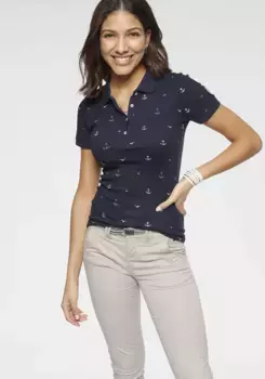 Рубашка-поло KangaROOS с морским принтом по всей поверхности, синий