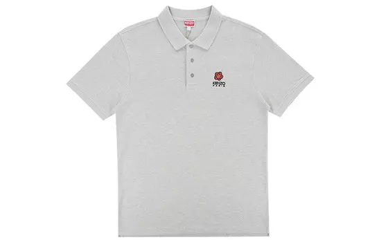 Рубашка поло Kenzo с короткими рукавами и вышитым логотипом, серый