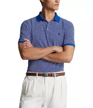 Рубашка-поло классического кроя из мягкого хлопка с короткими рукавами Polo Ralph Lauren, синий