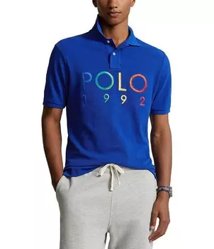 Рубашка-поло классического кроя Polo 1992 с короткими рукавами Polo Ralph Lauren, синий