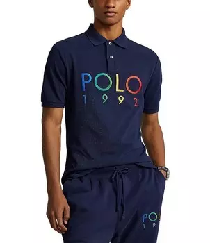 Рубашка-поло классического кроя Polo 1992 с короткими рукавами Polo Ralph Lauren, синий