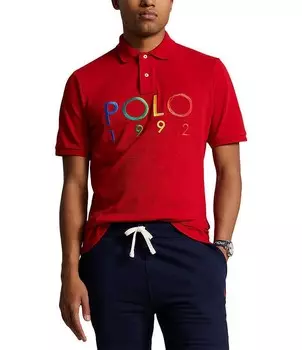 Рубашка-поло классического кроя Polo 1992 с короткими рукавами Polo Ralph Lauren, красный