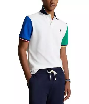 Рубашка поло классического кроя с цветными блоками Polo Ralph Lauren Big & Tall с короткими рукавами, белый