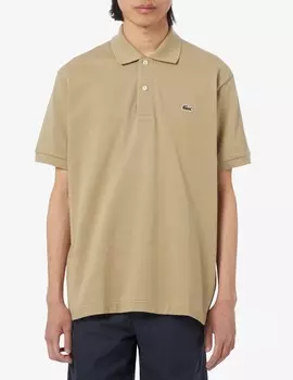 Рубашка поло классического кроя с короткими рукавами Lacoste, бежевый