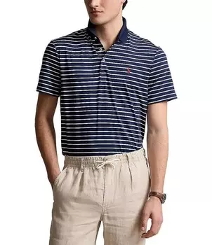 Рубашка-поло классической формы Polo Ralph Lauren Performance с короткими рукавами, синий