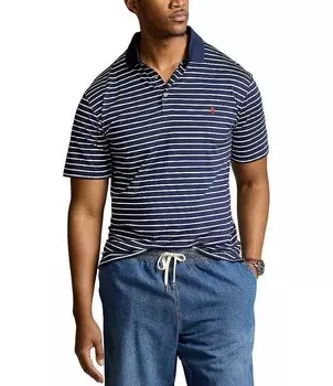 Рубашка поло классической растяжки Polo Ralph Lauren Big & Tall Performance с короткими рукавами, синий