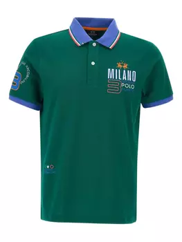 Рубашка-поло La Martina с вышивкой, зеленый