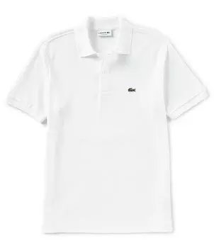 Рубашка поло Lacoste Big and Tall из однотонного пике с короткими рукавами, белый