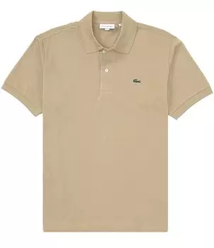 Рубашка поло Lacoste Big and Tall из однотонного пике с короткими рукавами, бежевый