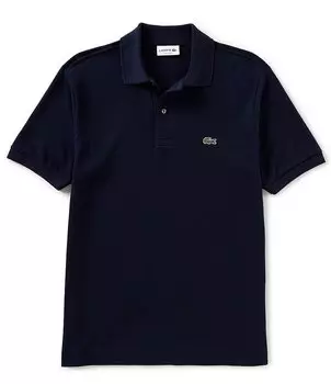 Рубашка поло Lacoste Big and Tall из однотонного пике с короткими рукавами, синий