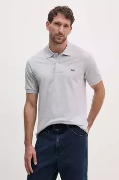 Рубашка-поло Lacoste из хлопка, серый
