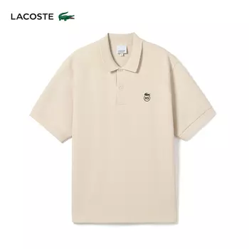 Рубашка-поло Lacoste с короткими рукавами, бежевый