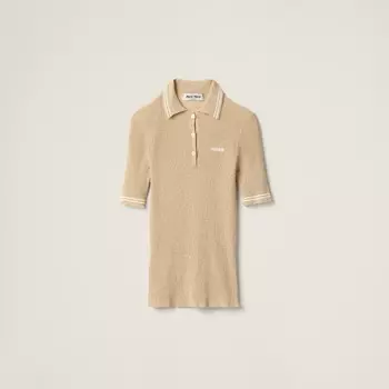 Рубашка-Поло Ламе Miu Miu, золотой