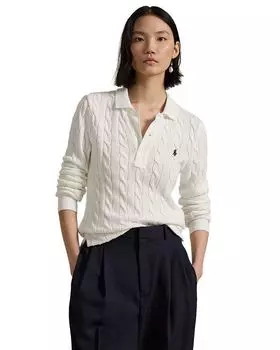 Рубашка-поло Lauren Ralph Lauren Cable Knit, белый