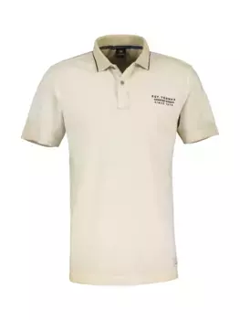 Рубашка-поло LERROS с логотипом на груди, бежевый