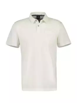 Рубашка-поло LERROS с нагрудным карманом и вышивкой, белый