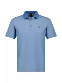 Рубашка-поло LERROS с вышитым логотипом, цвет Lagoon Blu