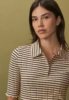 Рубашка поло LETTUCE HEM COLLARED REGULAR FIT Next, черный