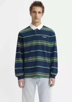 Рубашка-поло Levi's с длинными рукавами "UNION RUGBY MUL-COL", цвет Ocean Cavern Stripe