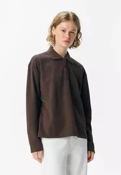 Рубашка поло LO E AW FAIR 24 - Long sleeved top Object, темно-коричневый