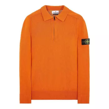 Рубашка поло logocotton half-zip polo shirt 'orange' Stone Island, оранжевый