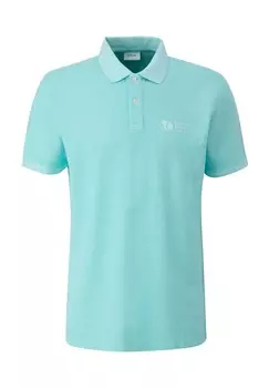 Рубашка-поло, логотип на груди, хлопок, мужская S.Oliver, цвет 6040 Blue Green