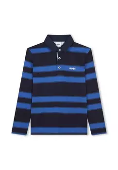 Рубашка поло LONG SLEEVE BOSS Kidswear, темно-синий