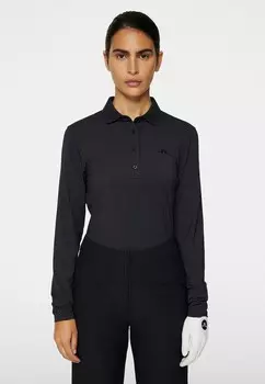 Рубашка поло LONG SLEEVE J.LINDEBERG Sports, черный