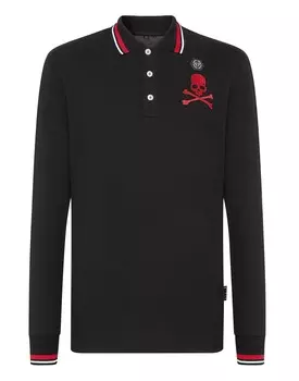 Рубашка-поло LS Skull&Bones Philipp Plein, черный